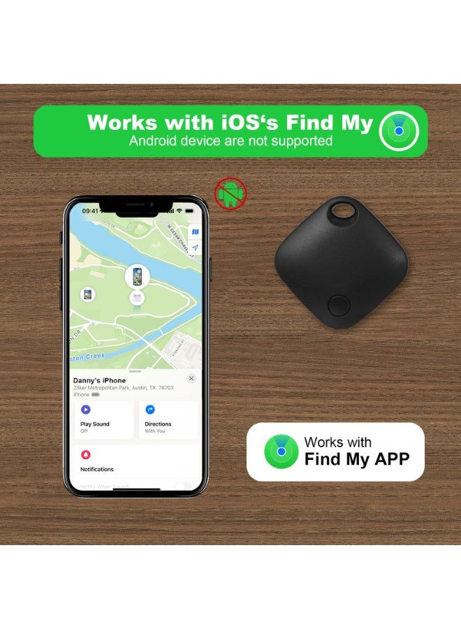 SIGood Smart GPS Tracker for Pets, Vehicles, Keys & Luggage - Compatible with Apple Find My App (iOS Only), Real-Time Global Location Tracking, Long Battery Life, Geo-Fencing, 1 Pack-Black - Image 2