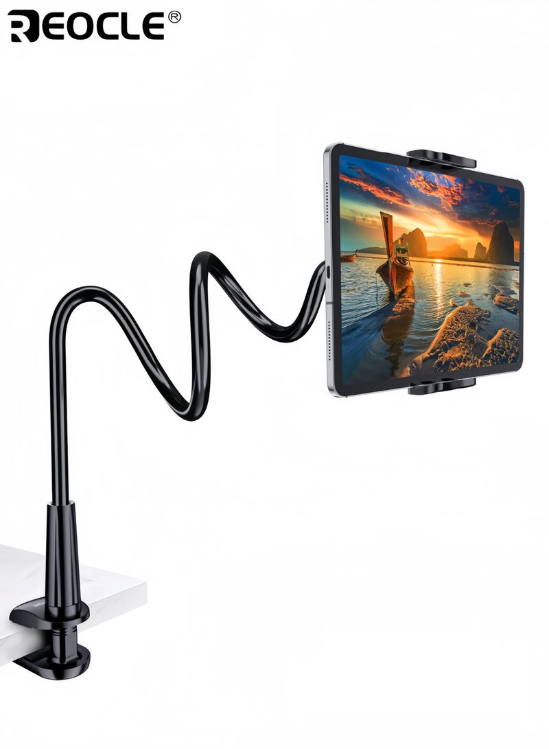 REOCLE 31.5 Inches 360°Rotating Tablet Phone Holder Flexible Gooseneck Arm Lazy Bedside Stand Non-Shaking and Anti-Fall Construction Suitable for Bed Desk Headboard Sofa - Image 1