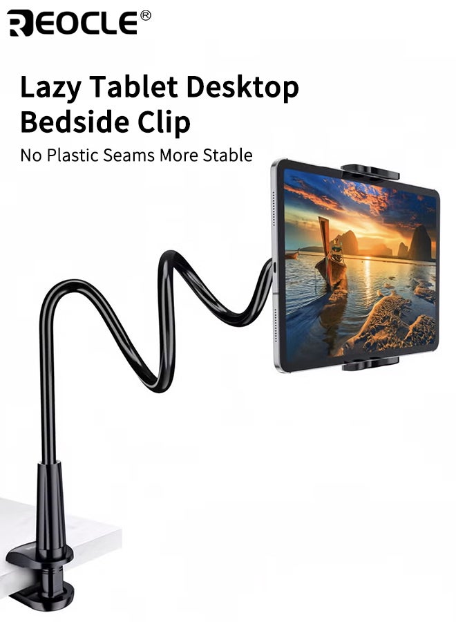 REOCLE 31.5 Inches 360°Rotating Tablet Phone Holder Flexible Gooseneck Arm Lazy Bedside Stand Non-Shaking and Anti-Fall Construction Suitable for Bed Desk Headboard Sofa - Image 1