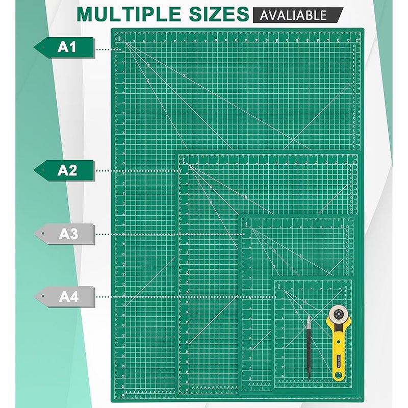 Idemeet Density-upgraded 24 x 36 Large Self Healing Sewing Mat, Rotary Cutting Mat 5 Play Cut Board for Crafts Hobby Project, A1, Green - Image 3