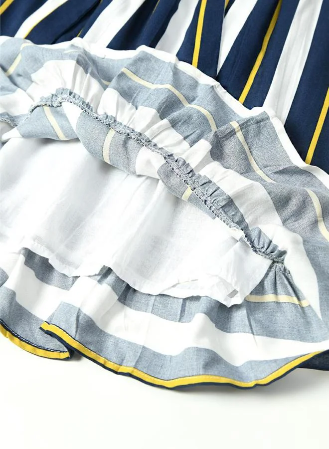 BELLA MODA BELLA MODA Striped Round Neck Long Sleeves Dress