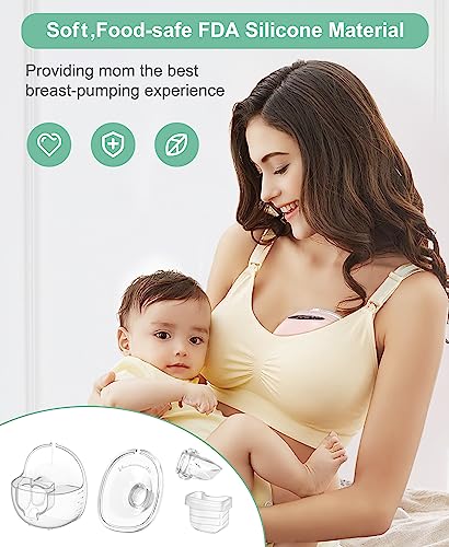 PDFans Wearable Breast Pump Accessories Milk Collector Cup Replacement Parts Flange 24mm Compatible with Mommed TSRETE Missaa Mumgaroo S21/S19/S18 Pump, Bonus 1pcs Duckbill Valve&Silicone Diaphragm - Image 2