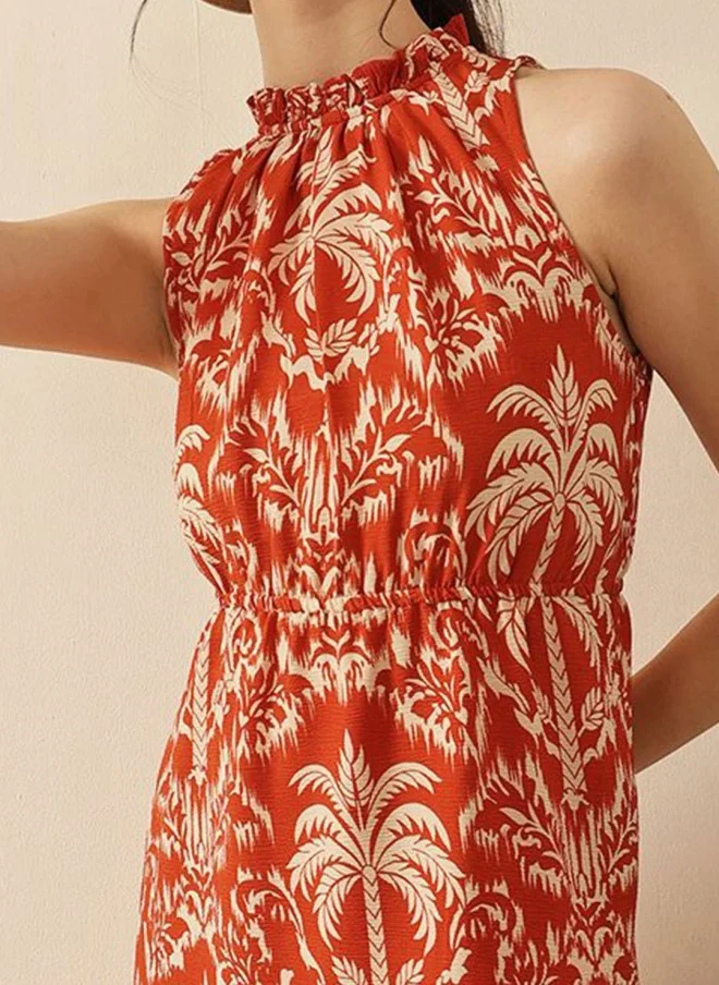 STREET 9 Tropical Print Halter Neck Maxi Dress for Women