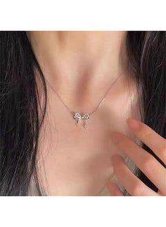 Pendant Necklace for Women Double Layer Bow Necklace Female Light Luxury Wind Butterfly  Laye