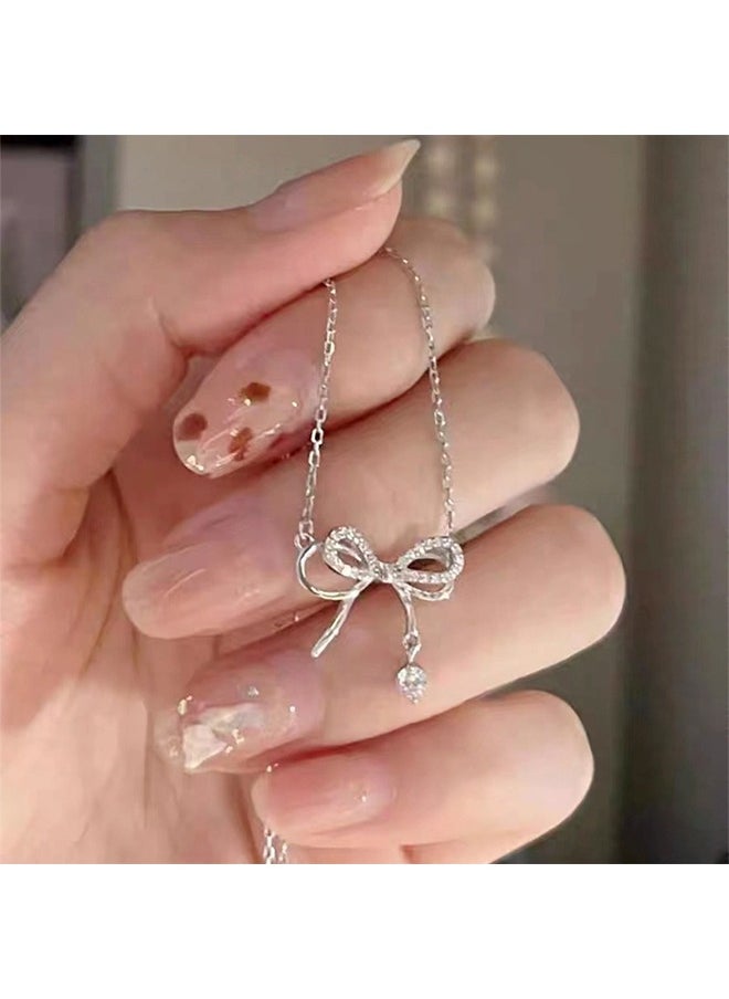 Generic - Pendant Necklace for Women Double Layer Bow Necklace Female Light Luxury Wind Butterfly  Laye - Image 1