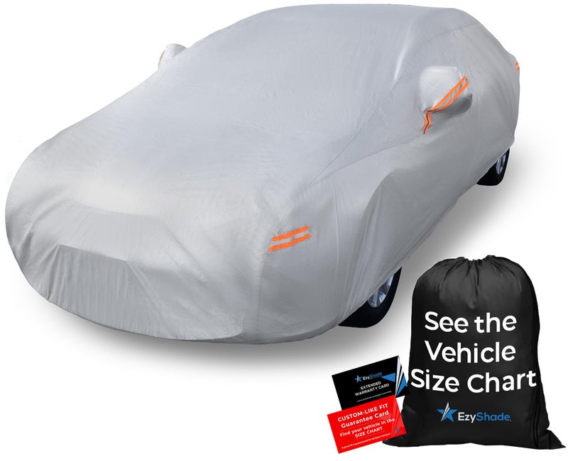 EzyShade 10Layer Car Cover Waterproof All Weather See Vehicle SizeChart Car Covers for Automobiles Car Snow Cover Full Exterior Covers Winter Rain Sun SUV Sedan Size A4 See SizeChart