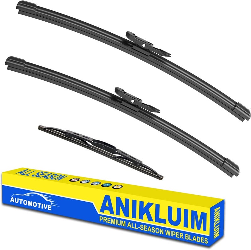 ANIKLUIM 24"+ 20" Wiper Blades with 13" Rear Wiper Blade Set Replacement for 2008 2009 Ford Taurus X Windshield Wipers Original Factory Quality (Pack of 3) - Image 1