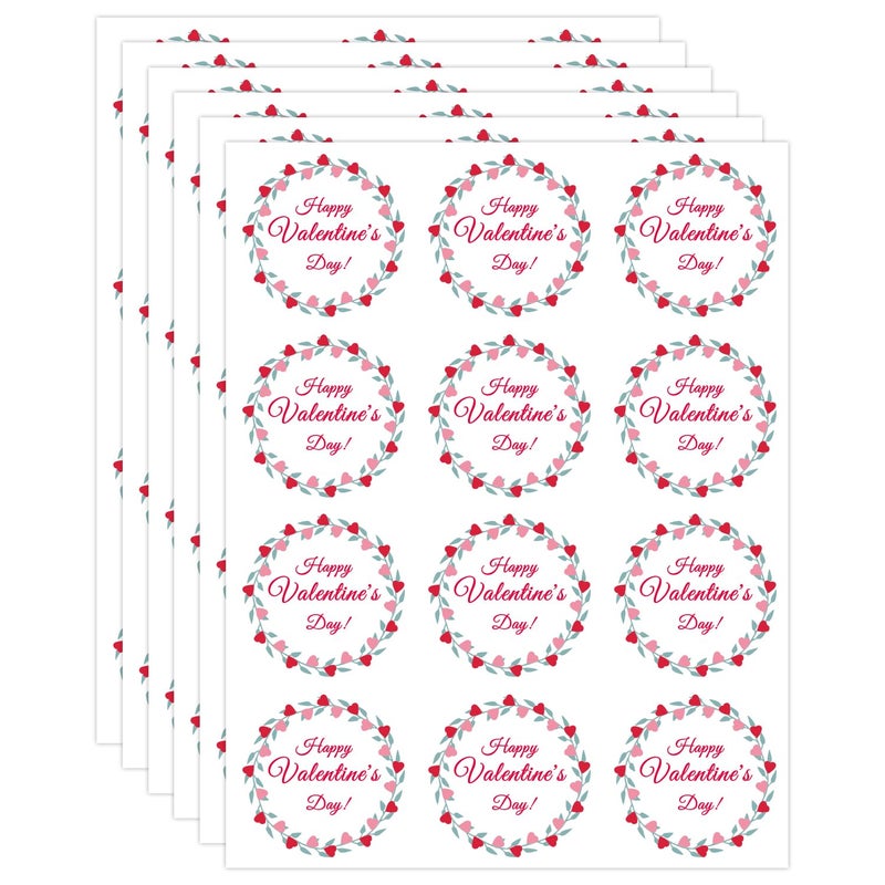 Zevulizen Happy Valentine's Day Stickers - Cute Heart Labels for Gift Wrapping, Love Letters, Envelopes & Decorations - Perfect for Adults & Kids, Valentine Gifts & Party Supplies - Image 1