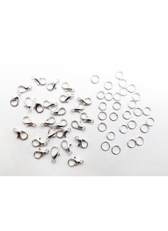 eshoppee eshoppee DIY kit, Silver Color 24 pcs Necklace end Locking, Lobster Clasp, Hook, Lock, for Jewellery Making, Art and Craft Making DIY kit-Silver  - Image 2