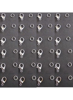 eshoppee eshoppee DIY kit, Silver Color 24 pcs Necklace end Locking, Lobster Clasp, Hook, Lock, for Jewellery Making, Art and Craft Making DIY kit-Silver  - Image 1