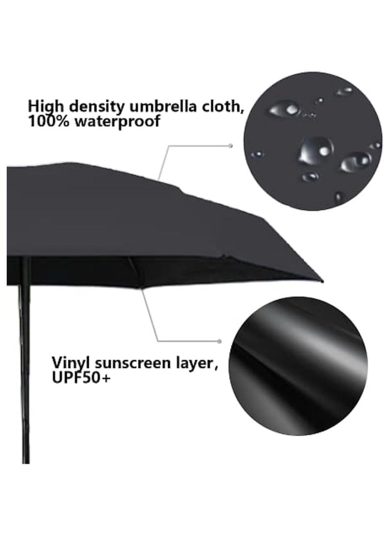 Mini Umbrella For Purse, UPF 50+ UV Protection - Small Travel Lightweight Umbrella for Rain  Sun - 5 Fold Umbrella Women Kids