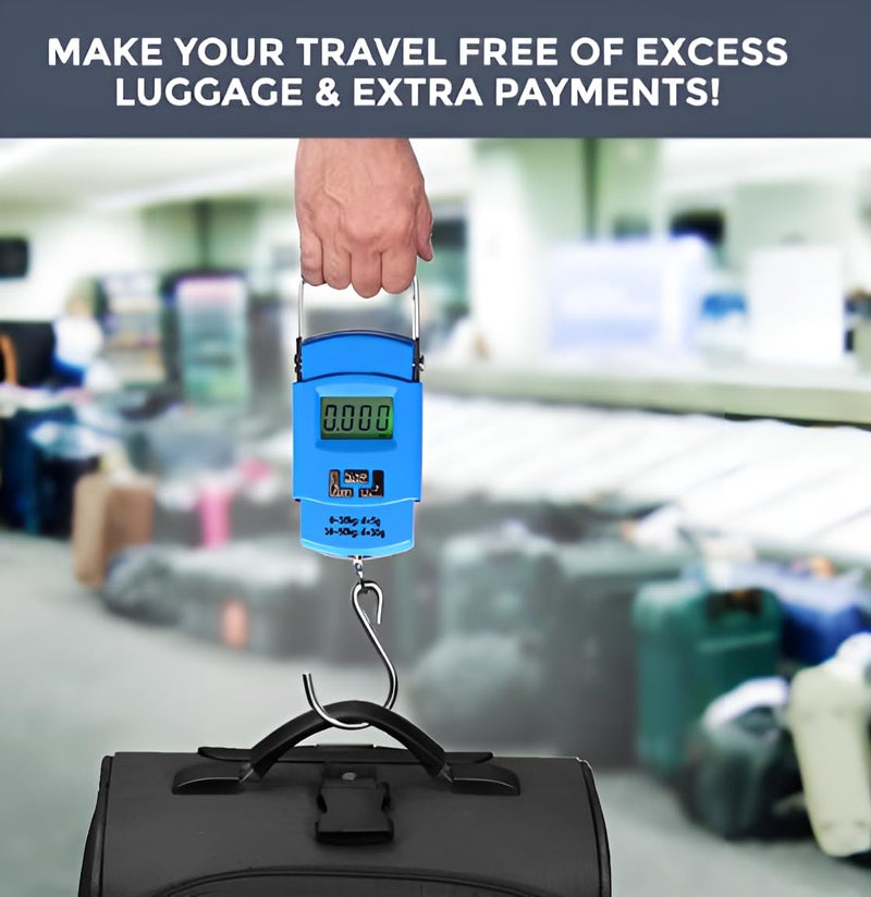 GRAMTECHNOLOGY 50 kg Hanging Scale | Weight Machine for Luggage Weighing Scale | Bag Weighing Scale for Luggage Electronic Portable Digital LED Screen Multi Purpose Use (Hanging scale) - Image 2