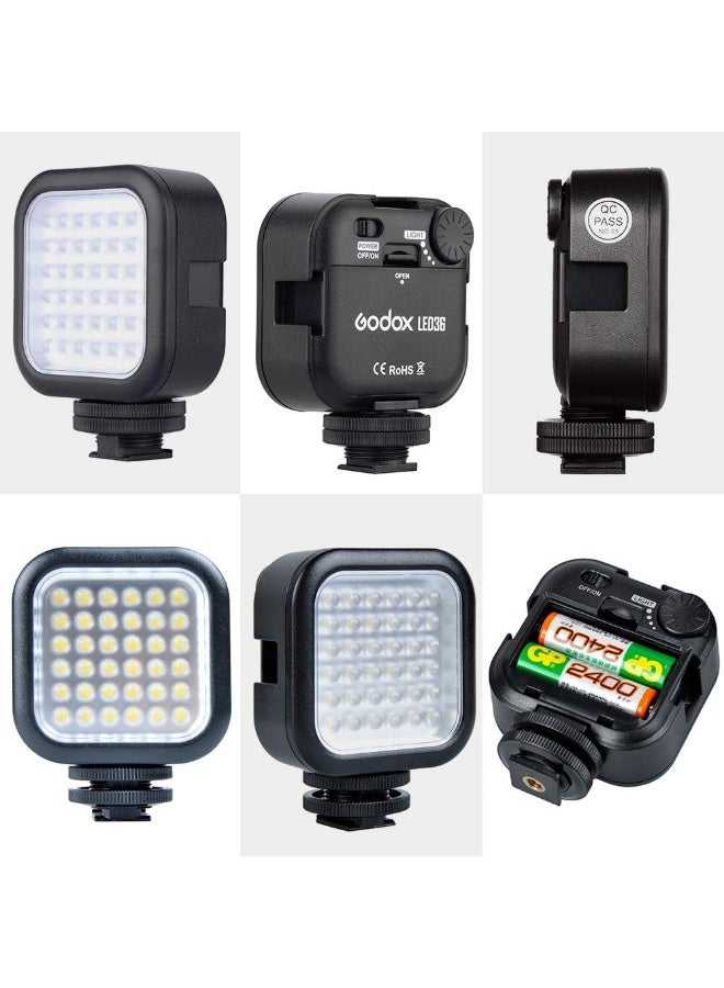 GODOX LED36 Video Light Ultra Bright LED Panel Light Offer Continuous Lighting Source Interlocking Dimmable Fits Almost Any DSLR Cameras and Camcorders - Image 2