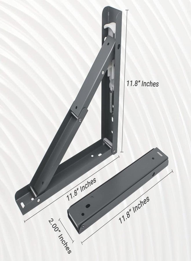 Hyderon Heavy Duty 12" Foldable Mild Steel Racks and Shelves Brackets with Fittings for fold Down Table or fold Down Racks. Loading Capacity 150Kg, (12" - 300 mm) - Image 2
