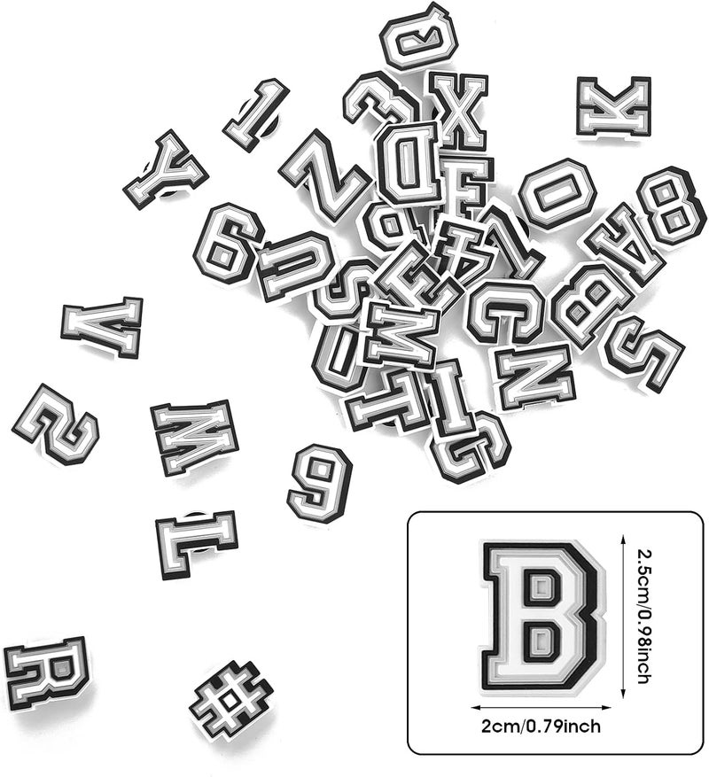 klarako Letters Numbers Shoe Charms, A-Z Letters & 0-9# Numbers Clog Charms DIY Shoes Pins for Boy Girl Teens Men Women and Adults - Image 4