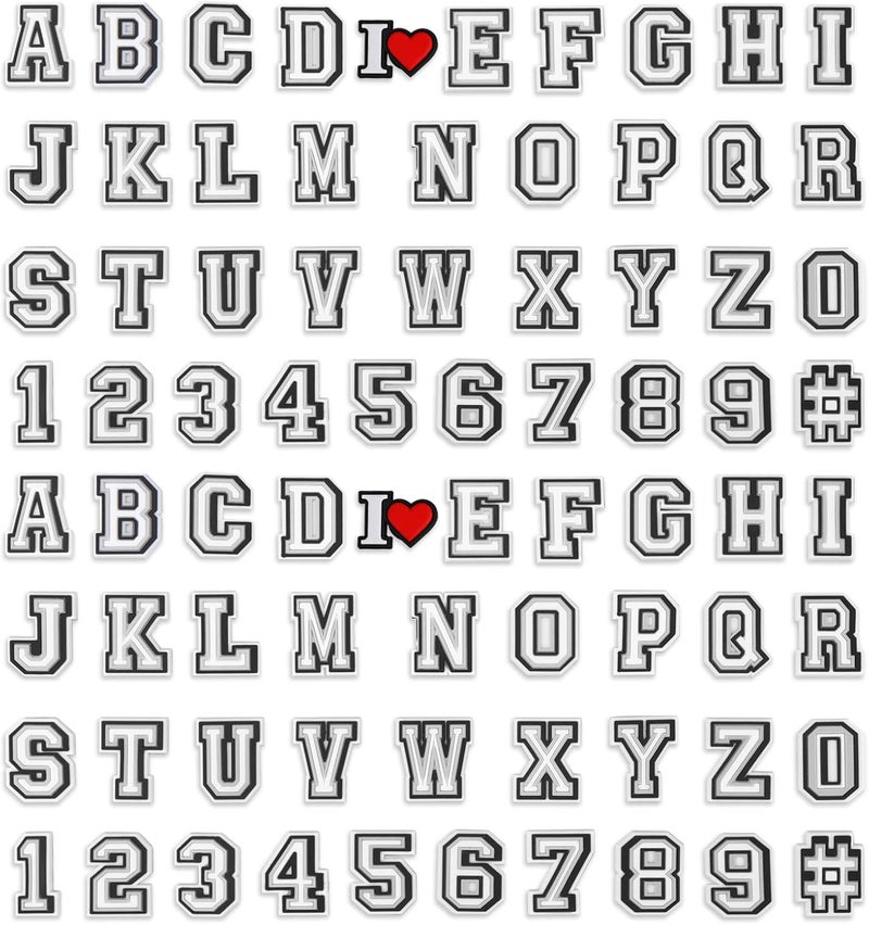 klarako Letters Numbers Shoe Charms, A-Z Letters & 0-9# Numbers Clog Charms DIY Shoes Pins for Boy Girl Teens Men Women and Adults - Image 1
