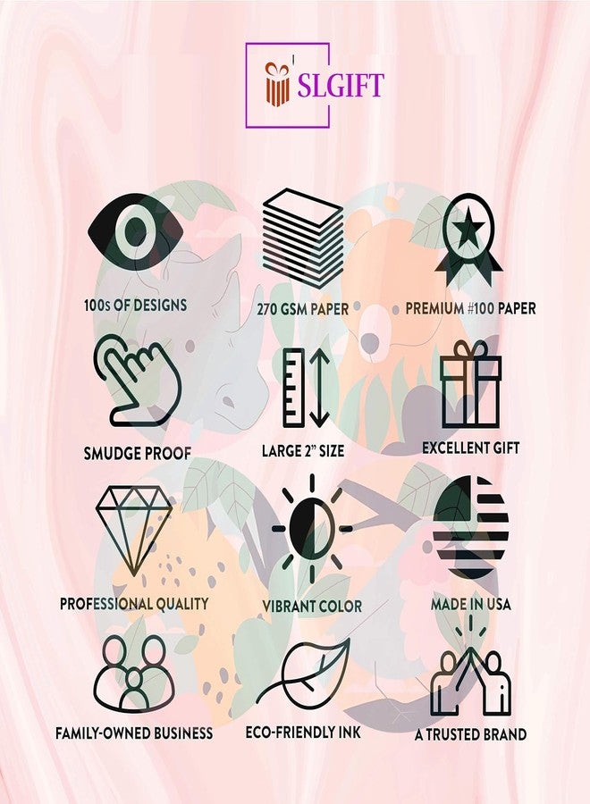 SLGIFT Vinyl Cute Animal Theme Sticker, Self-Adhesive Vinyl Stickers, 40 Pieces, 2 x 2 Inches Round Sticker, 4 Unique Designs, R177 - Image 5