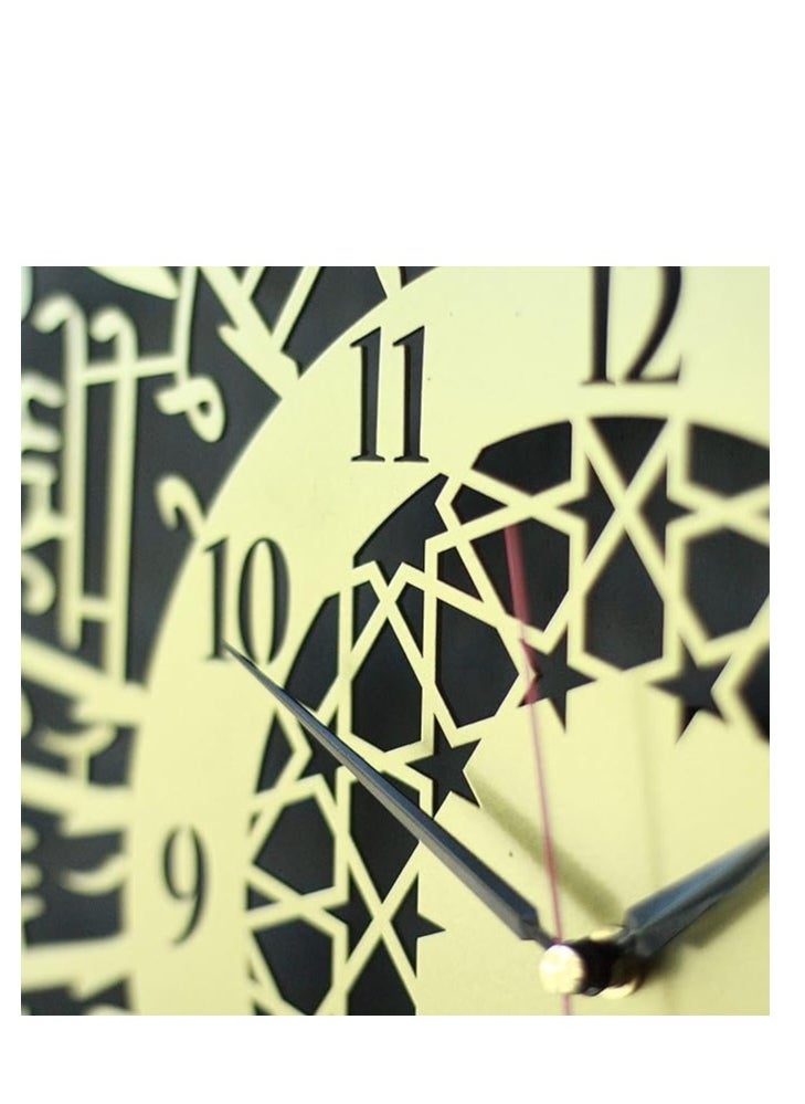 Generic - Surah Al Ikhlas Islamic Clock Islamic Wall Art Islamic Home Décor Islamic Décor (45Lx 45W cm) GOLDEN COLOUR - Image 1