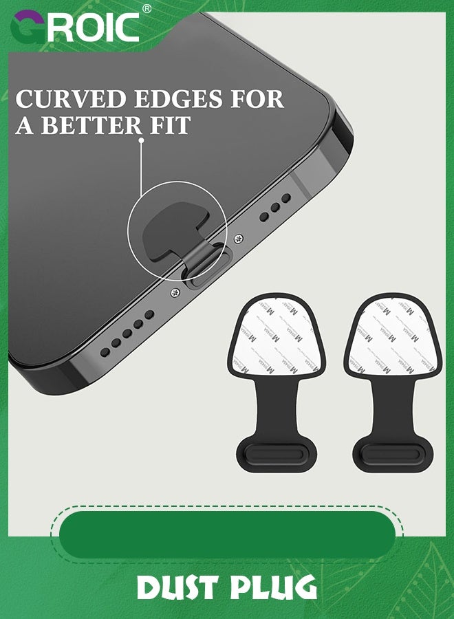 GROIC 10 Pack Black iPhone Dust Plug Compatible with iPhone and AirPods, Lightning Port Plug Protector Charging Port Anti Dust Cover Includes Speaker Cover - Image 4