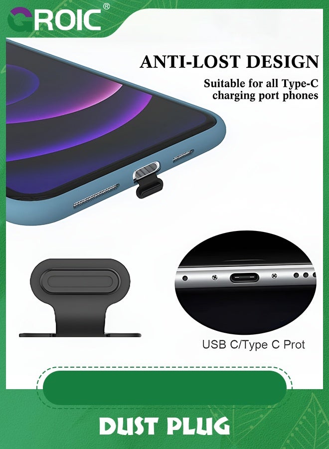 GROIC 10 Pack Black iPhone Dust Plug Compatible with iPhone and AirPods, Lightning Port Plug Protector Charging Port Anti Dust Cover Includes Speaker Cover - Image 3