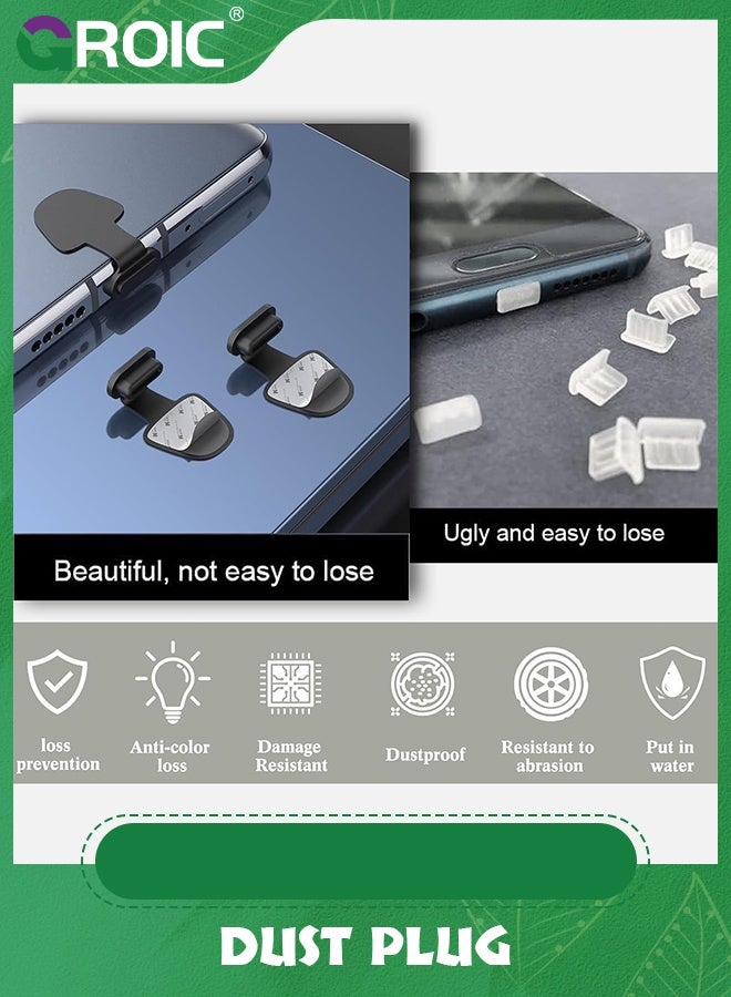 GROIC 10 Pack Black iPhone Dust Plug Compatible with iPhone and AirPods, Lightning Port Plug Protector Charging Port Anti Dust Cover Includes Speaker Cover - Image 2