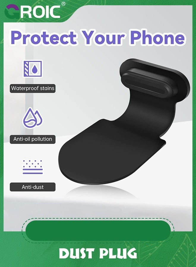 GROIC 10 Pack Black iPhone Dust Plug Compatible with iPhone and AirPods, Lightning Port Plug Protector Charging Port Anti Dust Cover Includes Speaker Cover - Image 5