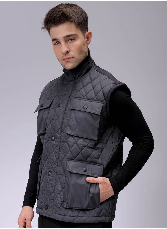 The Indian Garage Co - Men Slim Fit Solid Puffer Jackets - Image 1