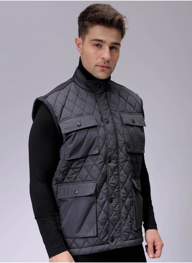 The Indian Garage Co - Men Slim Fit Solid Puffer Jackets - Image 1