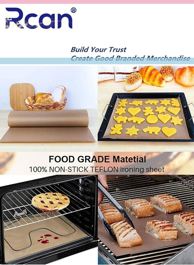 Rcan Oven Grill Mat Teflon Sheet 3 Pack for Heat Press Transfer Non Stick Paper Reusable Resistant Craft High Temperature Oven Food Grade Baking Cloth Nonstick Oilcloth 40 x 50cm - Image 5