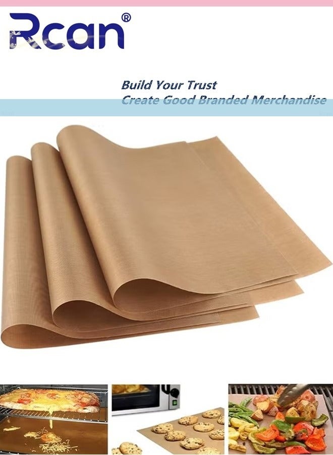Rcan Oven Grill Mat Teflon Sheet 3 Pack for Heat Press Transfer Non Stick Paper Reusable Resistant Craft High Temperature Oven Food Grade Baking Cloth Nonstick Oilcloth 40 x 50cm - Image 1