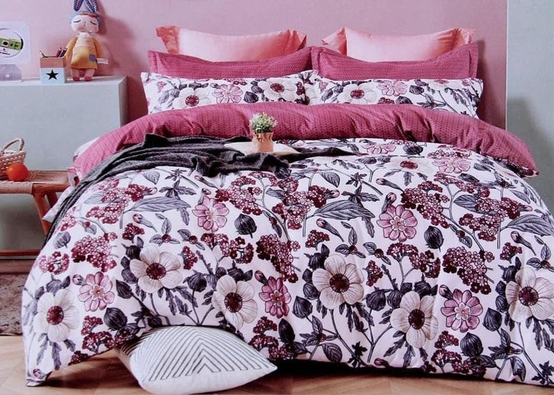 Laying Style400tc 1 Reversible Comforter Super King Size108 x 108 Both Side Same Print 1 Bedsheet King Size 108 108 inches and 2 Pillow Cover Comforter with Bedsheet - Image 1