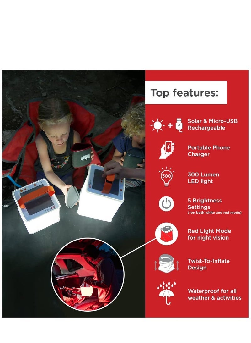 كابتن تيك 2-in-1 Solar Camping Lantern and Phone Charger - Inflatable LED Lamp for Camping, Hiking and Travel - Emergency Light for Power Outages, Hurricane, Survival Kits - As Seen on Shark Tank - Image 5