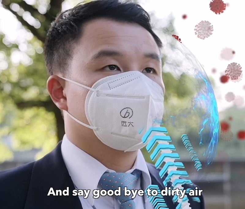 BROAD Breathe Easier AirPro Mask Rechargeable Reusable Air Purifying Respirator with a HEPA Filter - Image 3