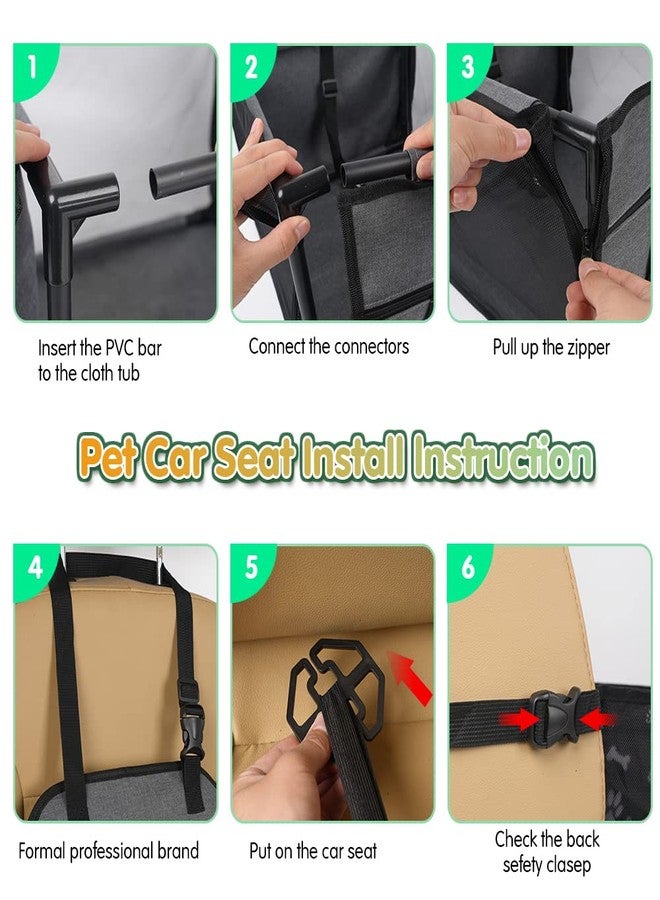 SWIHELP Dog Car Seat Puppy Portable Pet Booster Car Seat with Clip-On Safety Leash and Stable Fram, Anti-Collapse,Perfect for Small Pets - Image 5