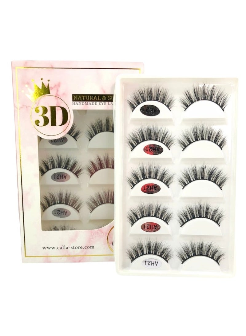 Calla Lashes Styles Faux Mink Lashes Luxurious Volume Fluffy Natural Soft Thick Falses Eyelashes 5 Pairs | AH21 - Image 2