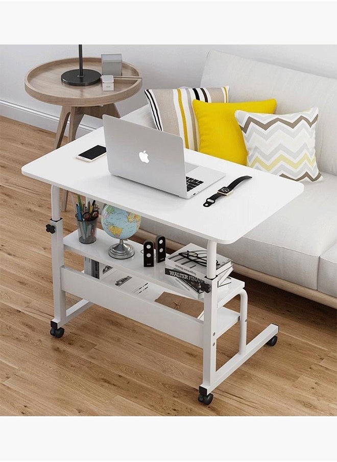 Generic Computer Desk Laptop Table Bed Side Table Adjustable Height with Wheels Portable Sofa Side Table for Home Office Stand Desk(80*40*69-85cm)SC11  - Image 1