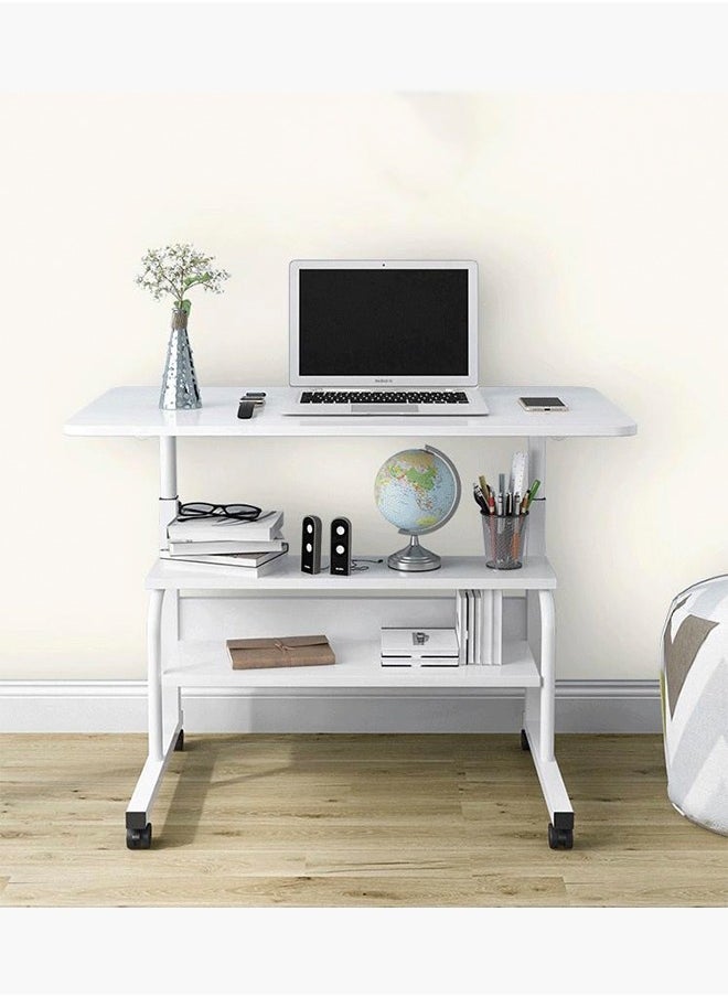 Computer Desk Laptop Table Bed Side Table Adjustable Height with Wheels Portable Sofa Side Table for Home Office Stand Desk(80*40*69-85cm)SC11
