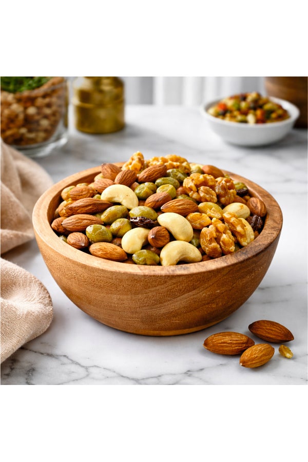 Aanya Homecraft Premium Acacia Wood 11cm Round Nut Bowl – Handcrafted Mini Snack & Dry Fruit Bowl for Dining, Coffee Table & Gifting, Natural Brown - Image 2