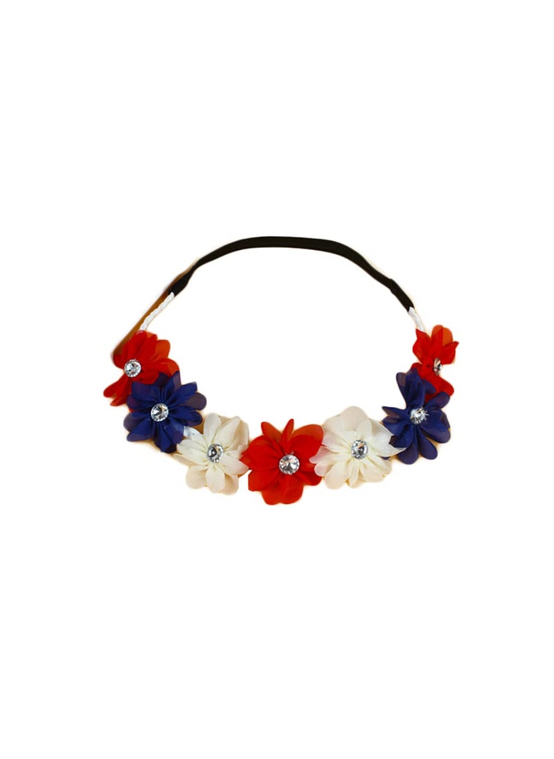 JustMyDress Flower Floral Wreath Headband Flower Crown Garland Halo Hair Band Accessories JW06 Blue White Red 