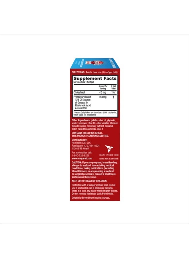 Megared Omega-3 Krill Oil and Joint Supplement - Megared Joint Care 60 softgels - EPA/DHA fatty acids, Antioxidants, Hyaluronic acid, No fishy burp aftertaste as with Fish Oil  - Image 3