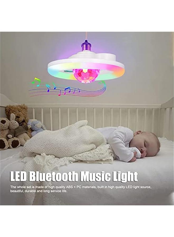 LED Bluetooth Music Light, RGB Color Changing Music Lamp, 5 Colors Changing Light Bulb with Remote Control & Double Speaker Mood Ambiance Lighting LED Music Ceiling Lamp for Cafe Bar Birthday Party - Image 2