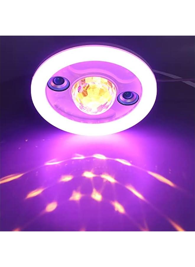 LED Bluetooth Music Light, RGB Color Changing Music Lamp, 5 Colors Changing Light Bulb with Remote Control & Double Speaker Mood Ambiance Lighting LED Music Ceiling Lamp for Cafe Bar Birthday Party - Image 4