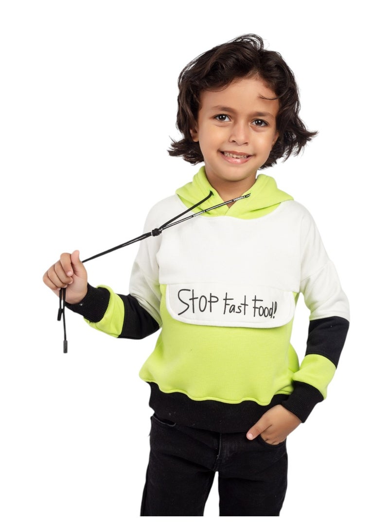 تشويس بيجامة ولادي "Fast Food" شتوي، تصميم عصري ودافئ للفصل البارد - كود 100