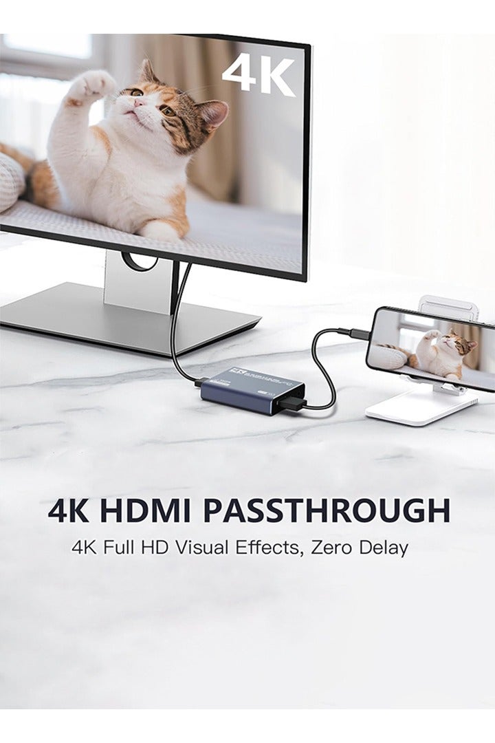 4K Audio Video Capture Card, 4K60HZ HD Loop Output, USB 3.0 Recording & Gaming – HDMI Video Capture Device, 1080p 60fps, Zero Latency for Streaming Video Game, PS5, Xbox, Switch, OBS, PC, Mac – Plug & Play - Image 5