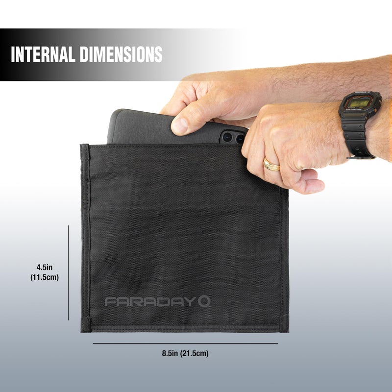 Faraday Defense Faraday Bag Jacket Pro for Phones | Magnetic Closure, Shielding - Law Enforcement & Military, Travel & Data Security, Privacy, Anti-Tracking Anti-Hacking Black (Phone) - Image 2