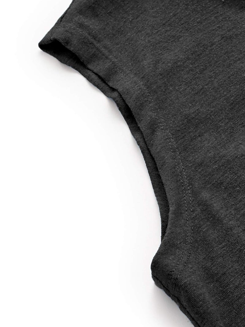 SweatyRocks تي شيرت بلا أكمام بغطاء رأس للنساء من سويتي روكس لصيف  مع تصميم مريح وقابل للتنفس باللون الأسود XL - Image 4