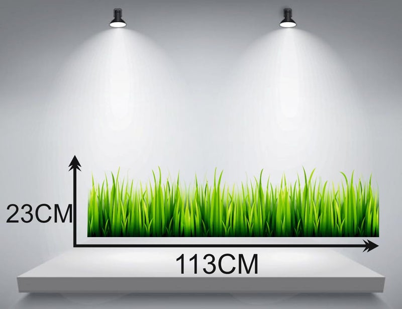Akki Wold Pvc Decorative Green Grass Wall Sticker For Living Room, Bedroom, Office (Size - 23 Cm X 113 Cm, Self-Adhesive, Wall, 0.5 Cms) - Image 3