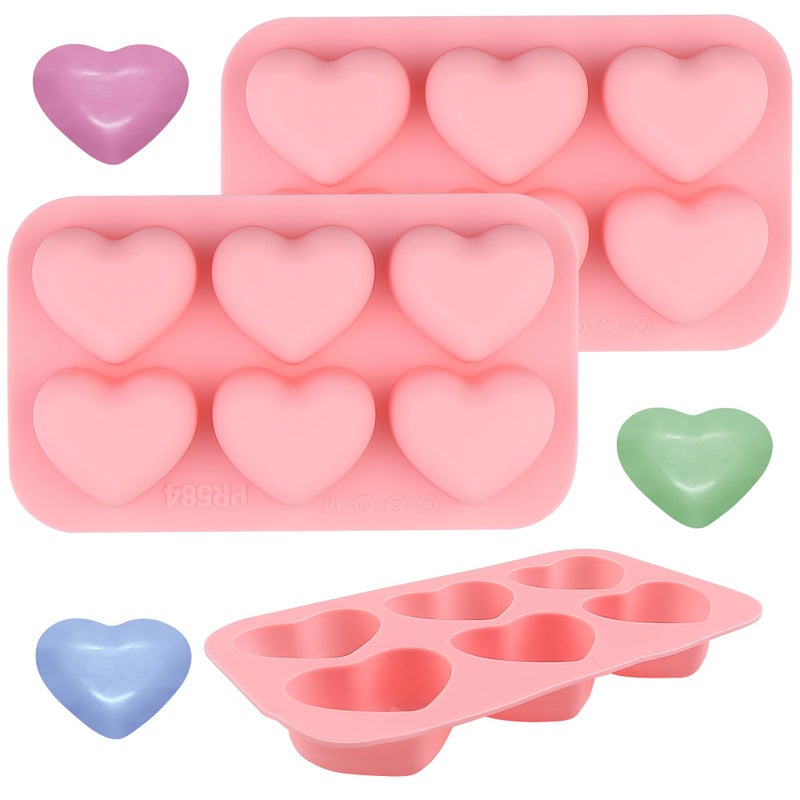 EDUEE Heart Silicone Molds 3pcs Valentine's Heart Chocolate Molds for Candy Ice Cube Resin Soap Jelly(Medium Heart 1.8inch) - Image 1
