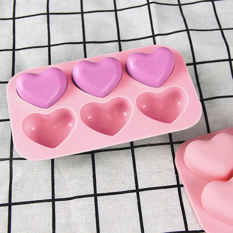 EDUEE Heart Silicone Molds 3pcs Valentine's Heart Chocolate Molds for Candy Ice Cube Resin Soap Jelly(Medium Heart 1.8inch) - Image 5