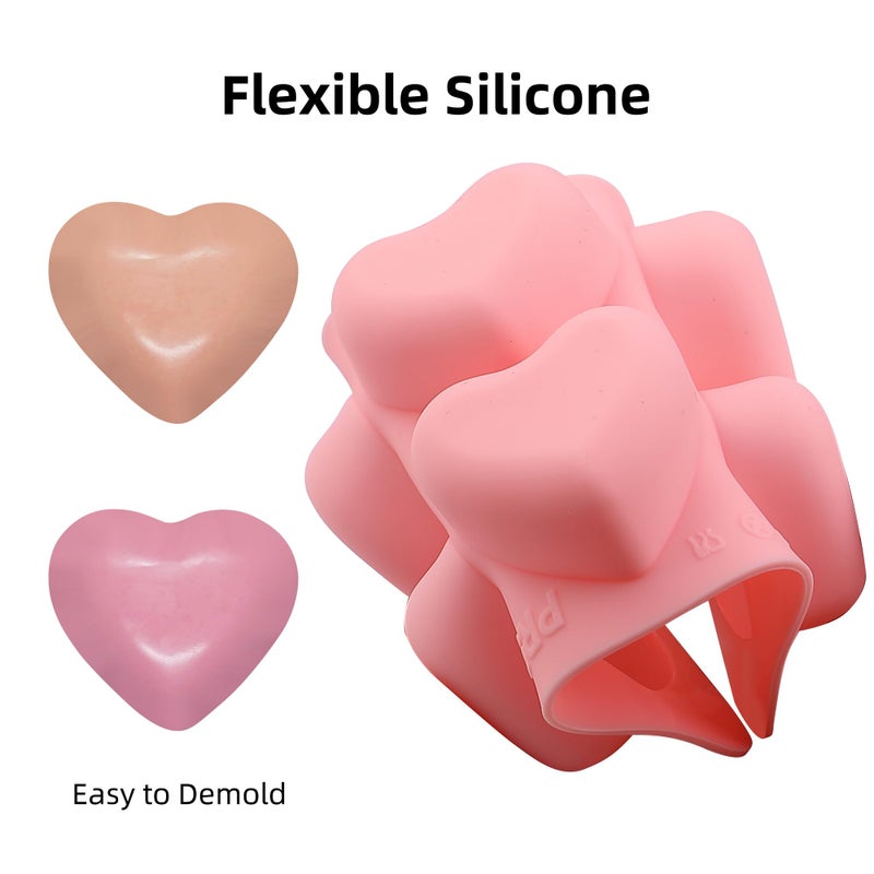 EDUEE Heart Silicone Molds 3pcs Valentine's Heart Chocolate Molds for Candy Ice Cube Resin Soap Jelly(Medium Heart 1.8inch) - Image 4